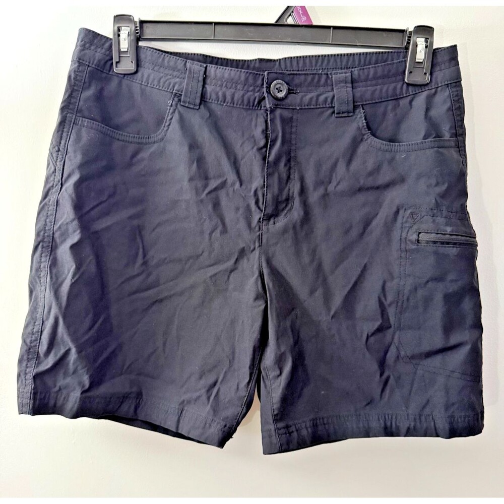 Eddie Bauer Shorts Cargo Utility Hiking Women's 12 Large Black Stretch Outdoors